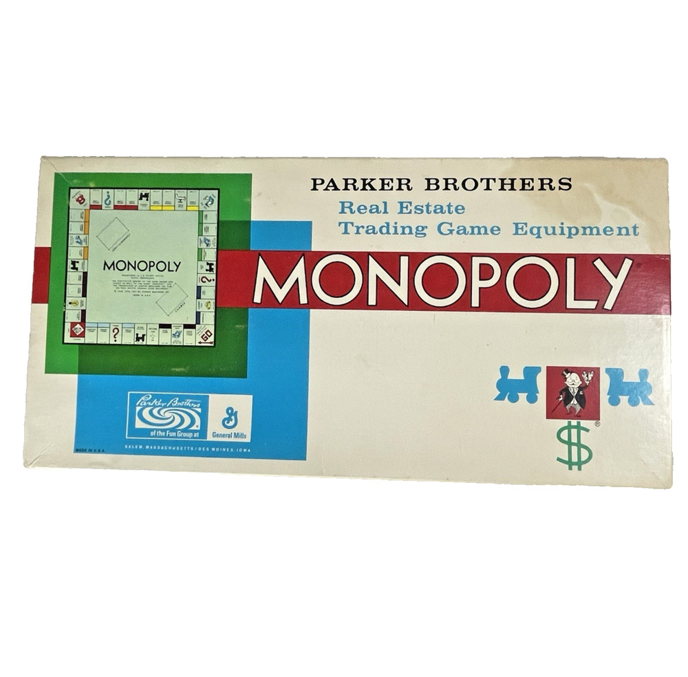 Monopoly Vtg 1961 Classic Board Game Parker Brothers 100% COMPLETE!
